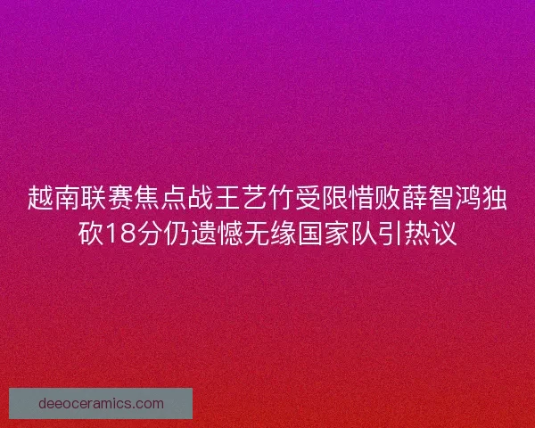 越南联赛焦点战王艺竹受限惜败薛智鸿独砍18分仍遗憾无缘国家队引热议 越南联赛焦点战王艺竹受限惜败薛智鸿独砍18分仍遗憾无缘国家队引热议